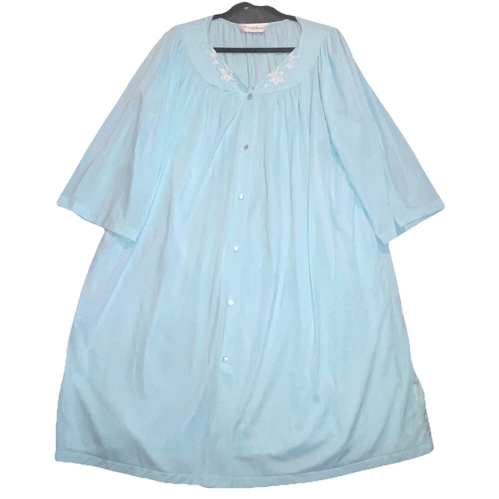 Miss Elaine Classics Woman Vintage Nightgown & Robe Set Women Size XL Aqua